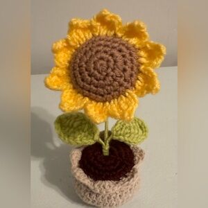 Handmade Crochet Sunflower Decor